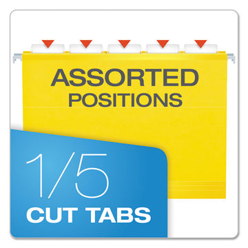 Pendaflex® Extra Capacity Reinforced Hanging File Folders With Box Bottom, Letter Size, 1-5-cut Tab, Yellow, 25-box freeshipping - TVN Wholesale